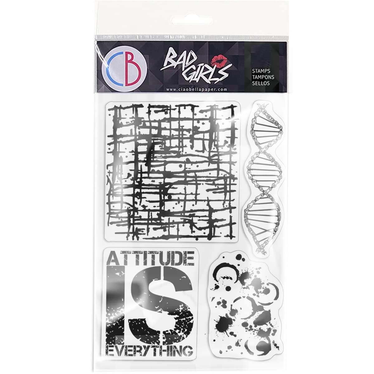 Ciao Bella Clear Stamp Set 4"x6" Attitude Is Everything