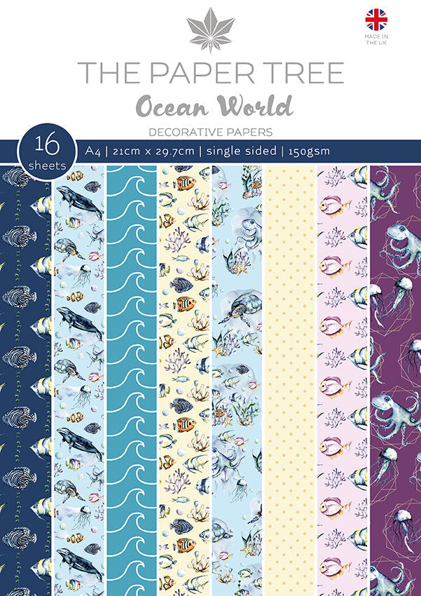 The Paper Tree Ocean World A4 Backing Papers