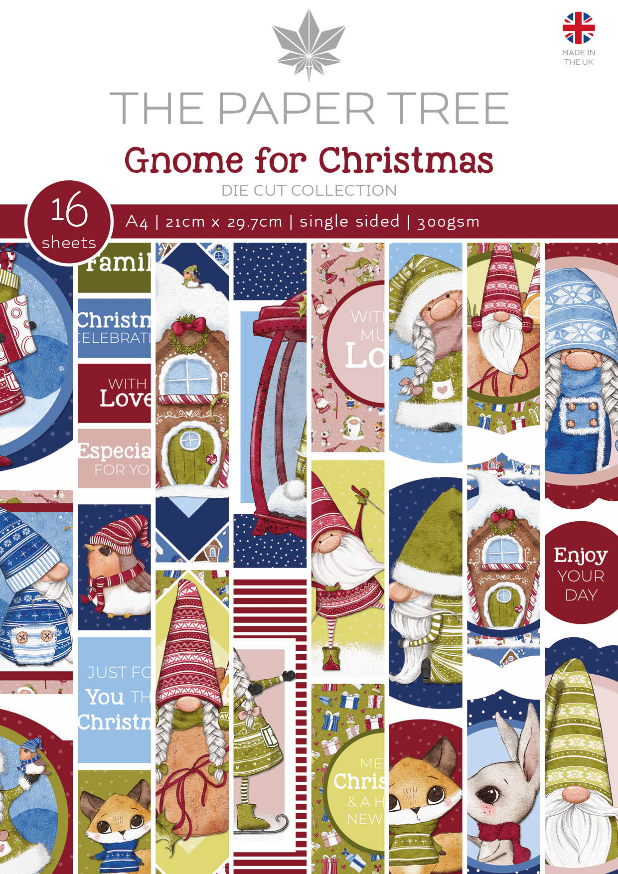 The Paper Tree Gnome for Christmas A4 Die Cut sheets