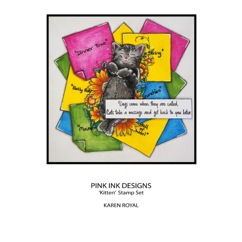Pink Ink Designs Kitten 6 in x 8 in Clear Stamp Set