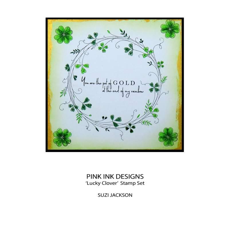 Pink Ink Designs Lucky Clover 6 in x 8 in Clear Stamp Set
