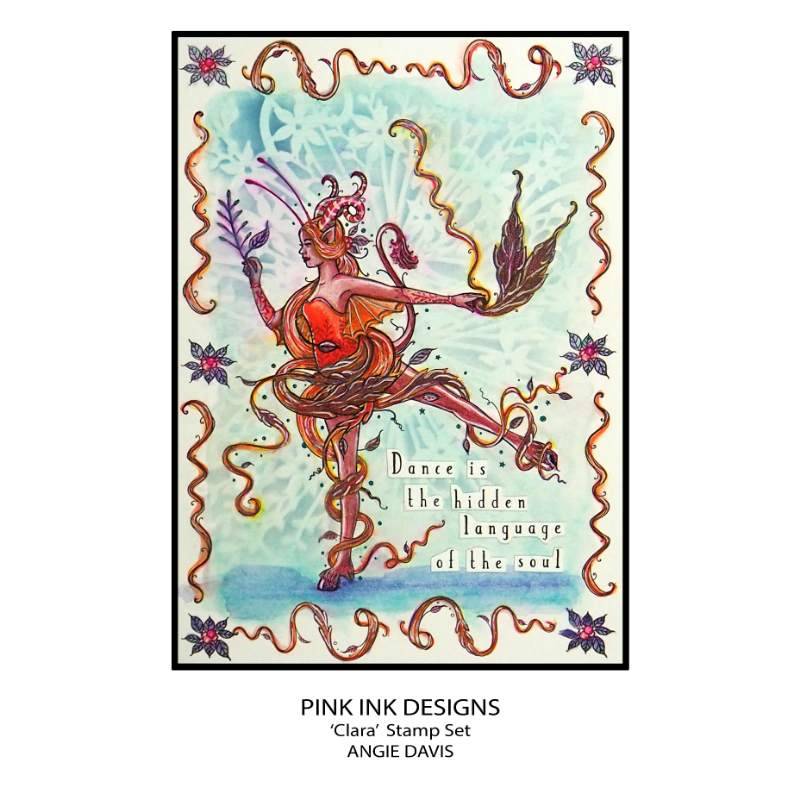 Pink Ink Designs Clara 6 in x 8 in Clear Stamp Set