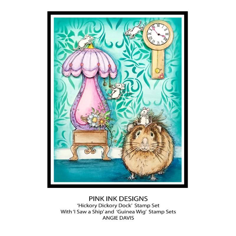 Pink Ink Designs Hickory Dickory Dock 6 in x 8 in Clear Stamp Set