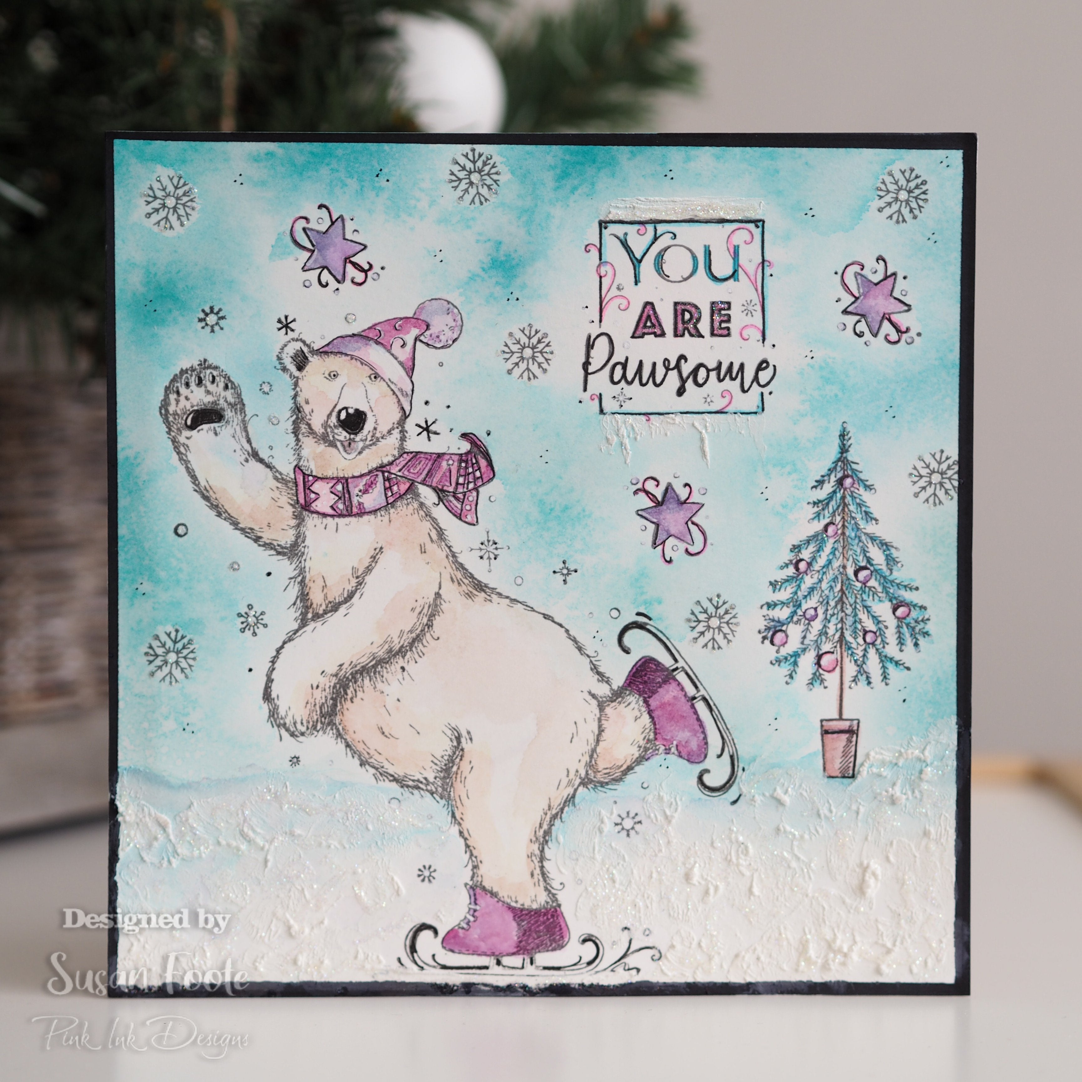 Pink Ink Designs Beary Christmas A5 Clear Stamp