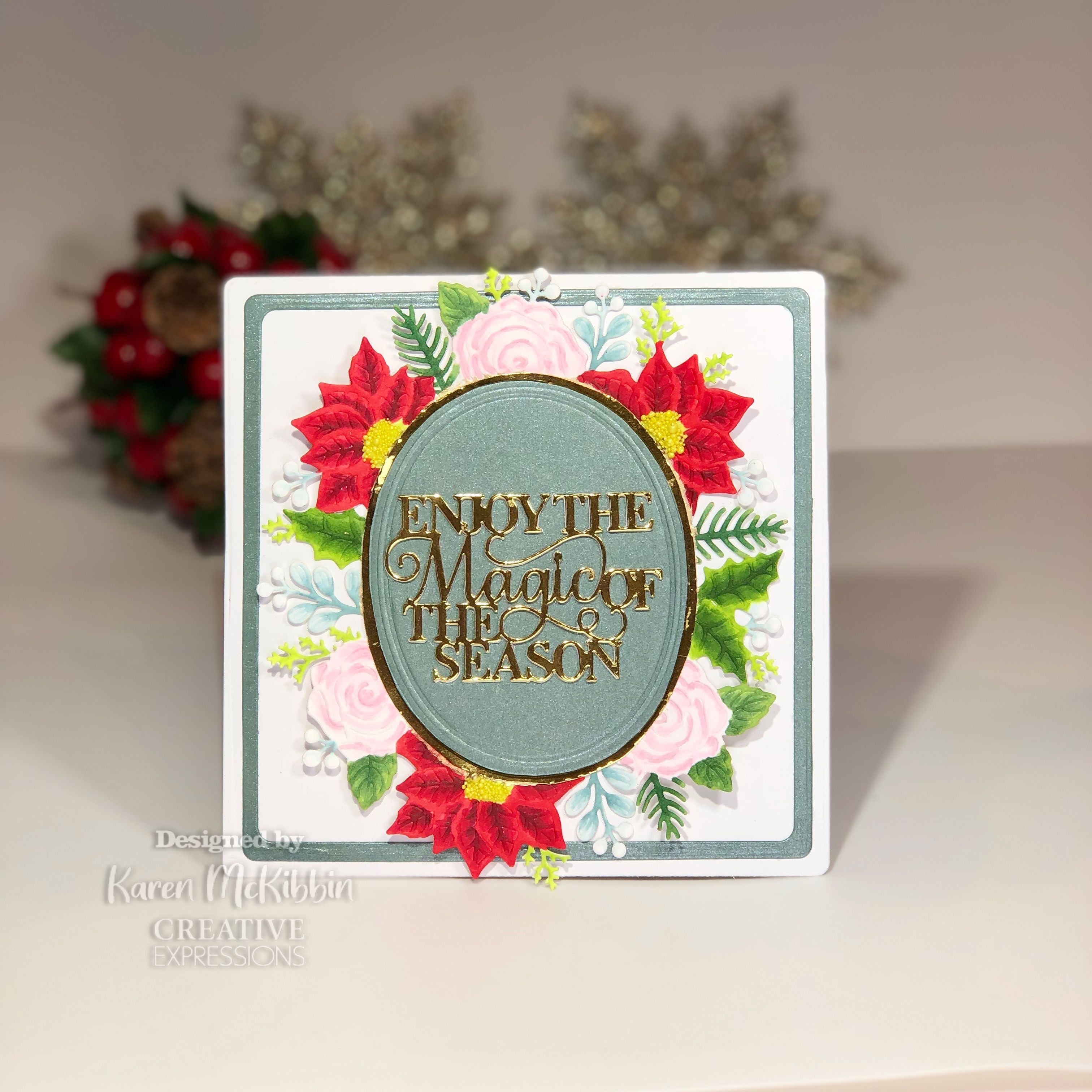 Creative Expressions Sue Wilson Festive Oval Wreath Frame Craft Die