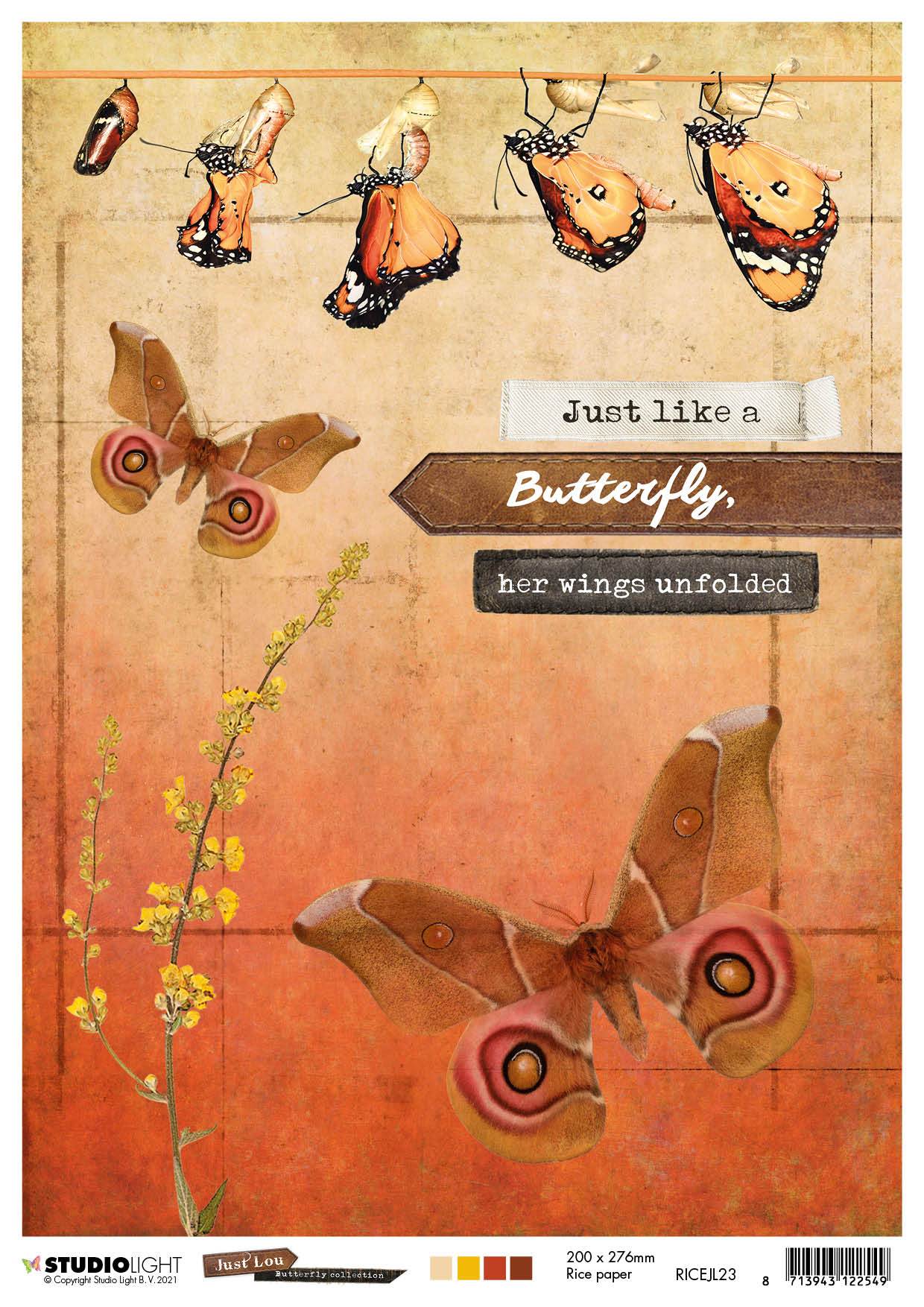 Just Lou Rice Paper Butterfly Collection 210x297mm nr.23