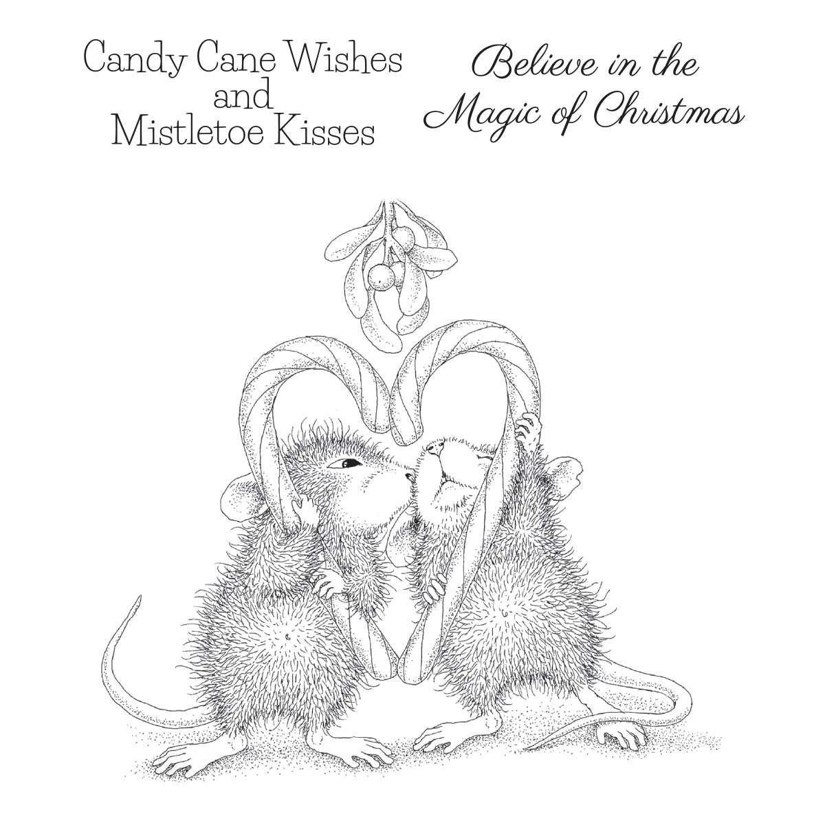 Mistletoe Kiss Cling Rubber Stamp Set from the House-Mouse Holiday Collection