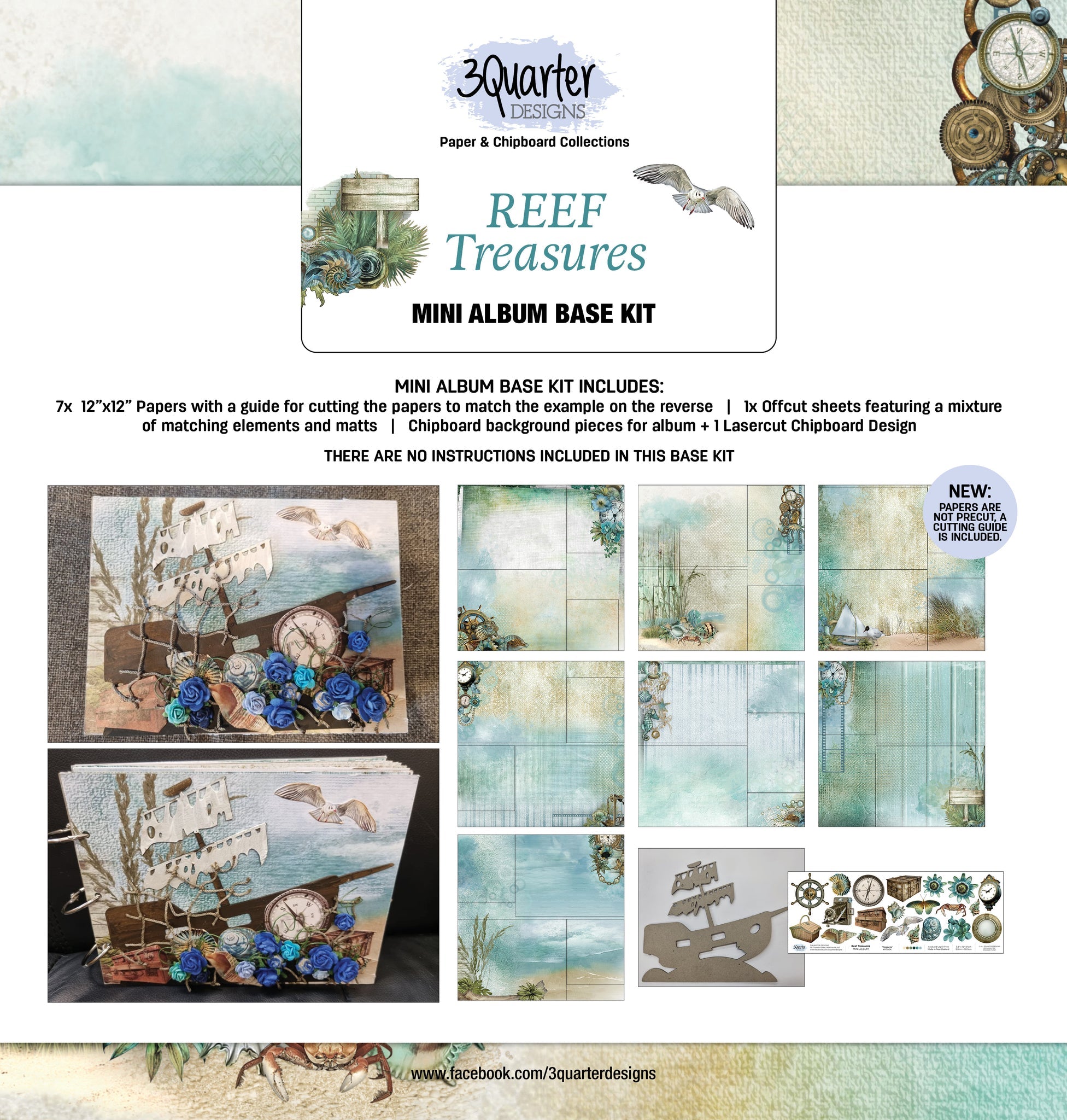 3Quarter Designs Reef Treasures Mini Album Base Kit