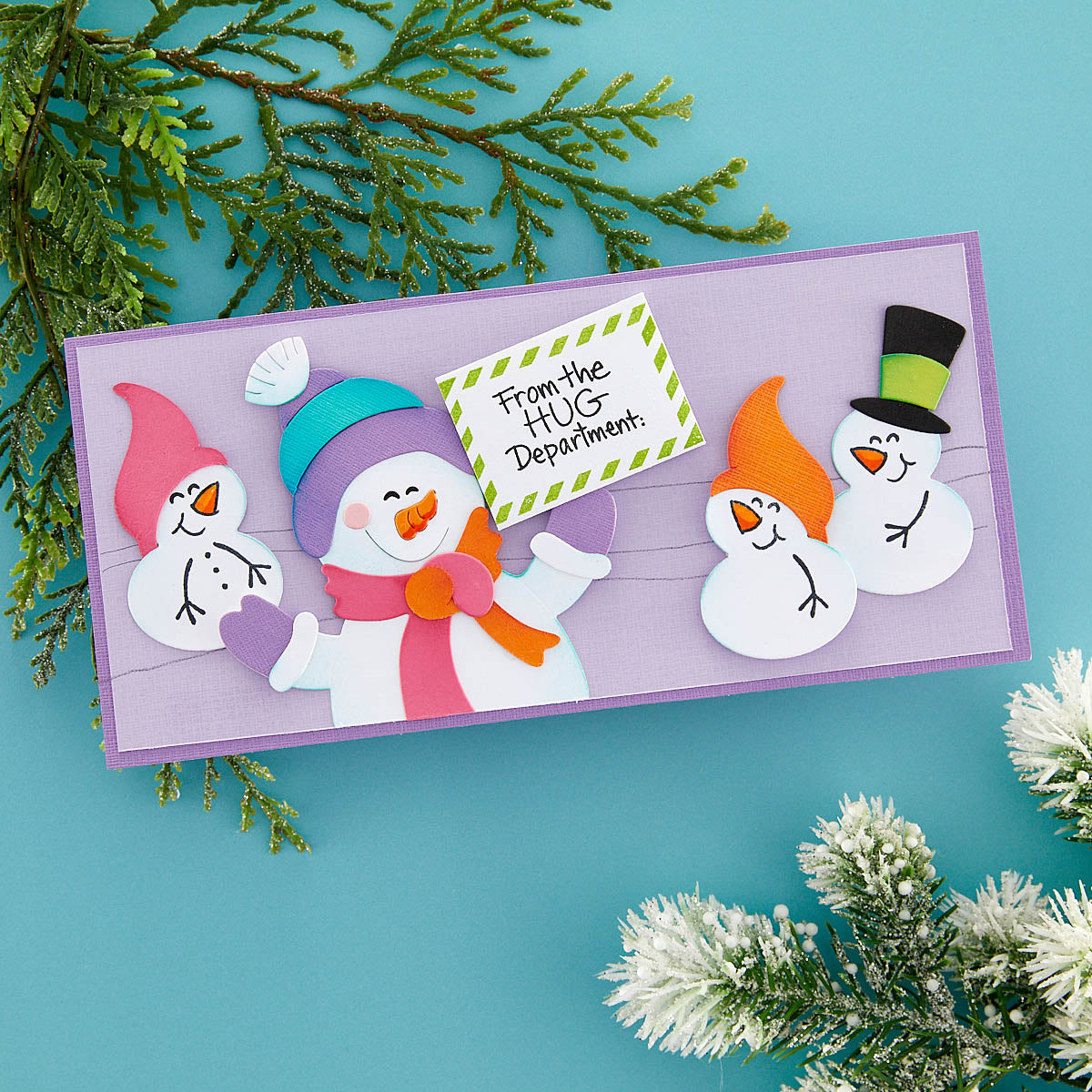 Snowman Hugs Etched Dies from the Holiday Hugs Collection by Stampendous