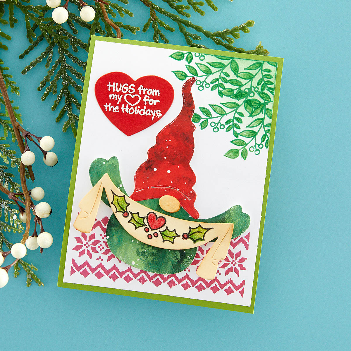 Gnome Hugs Etched Dies from the Holiday Hugs Collection by Stampendous