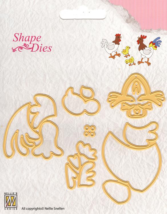 Nellie's Choice - Shape Die - Hen & Rooster