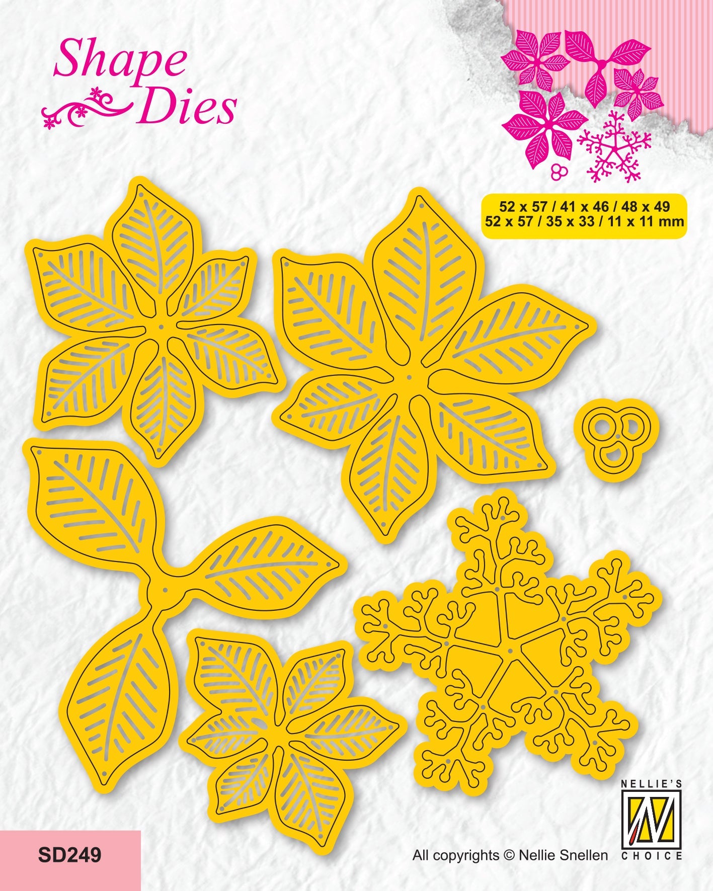 Nellie's Choice Shape Die - Christmas - Poinsettia With Stamen
