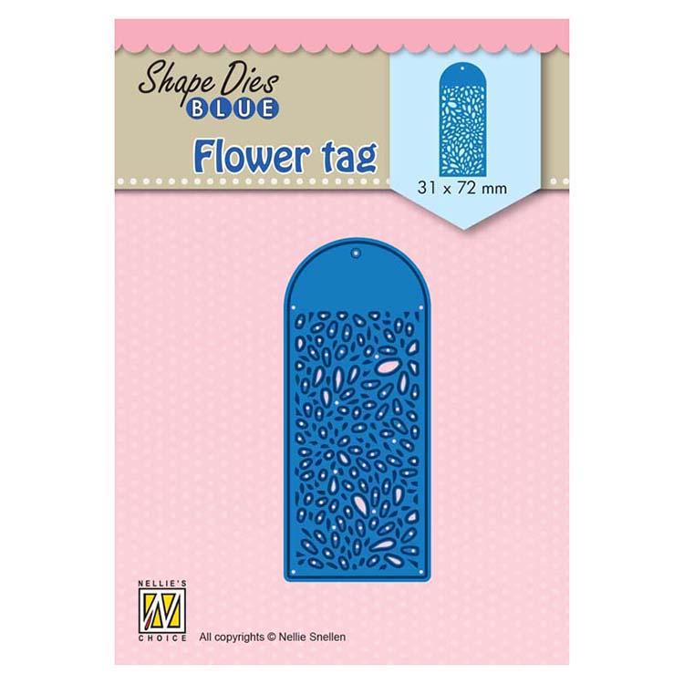 Nellie's Choice Shape Dies Blue Flower Tag