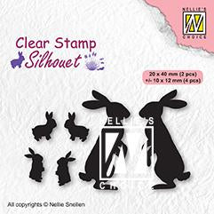 Clear Stamp Silhouette Rabbits