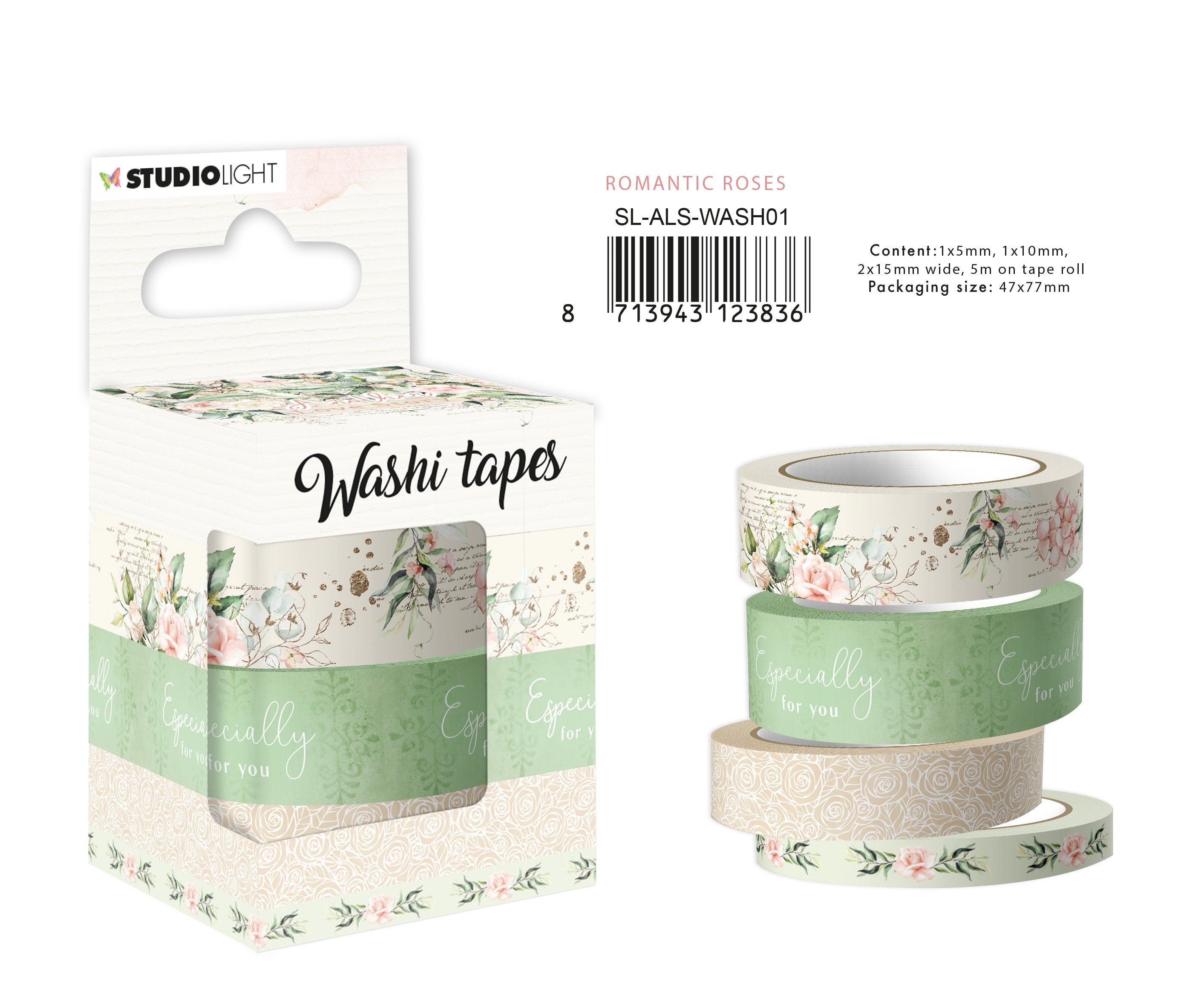 SL Washi Tape Romantic roses Another Love Story 47x77mm nr.1