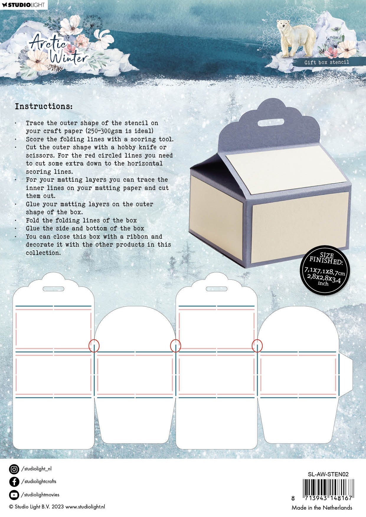 SL Stencils Giftbox Artic Winter 155x297x1mm 1 PC nr.02