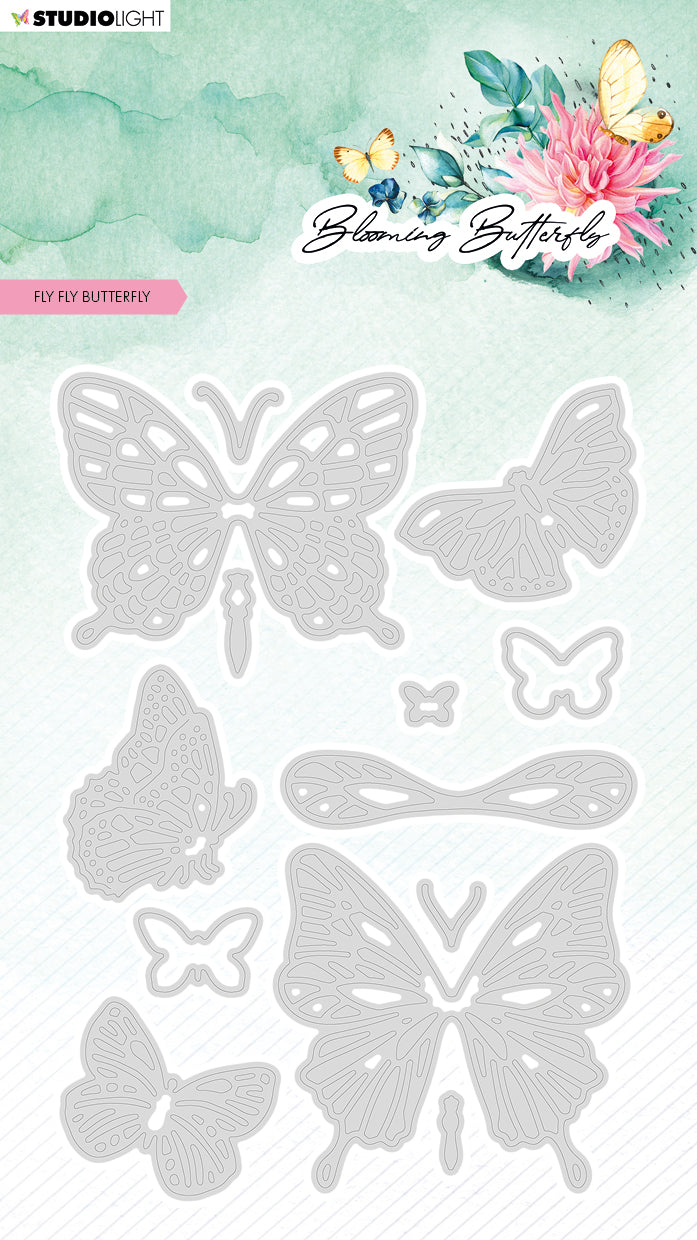 SL Cutting Die Fly Fly Butterfly Blooming Butterfly 96x138x1mm 13 PC nr.484