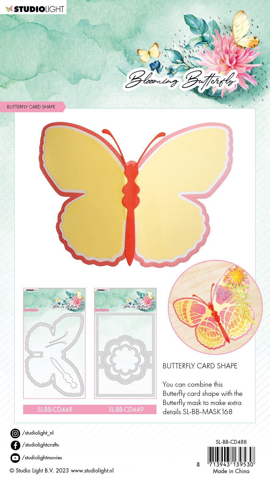 SL Cutting Die Big Butterfly Card Blooming Butterfly 200x140x1mm 6 PC nr.488