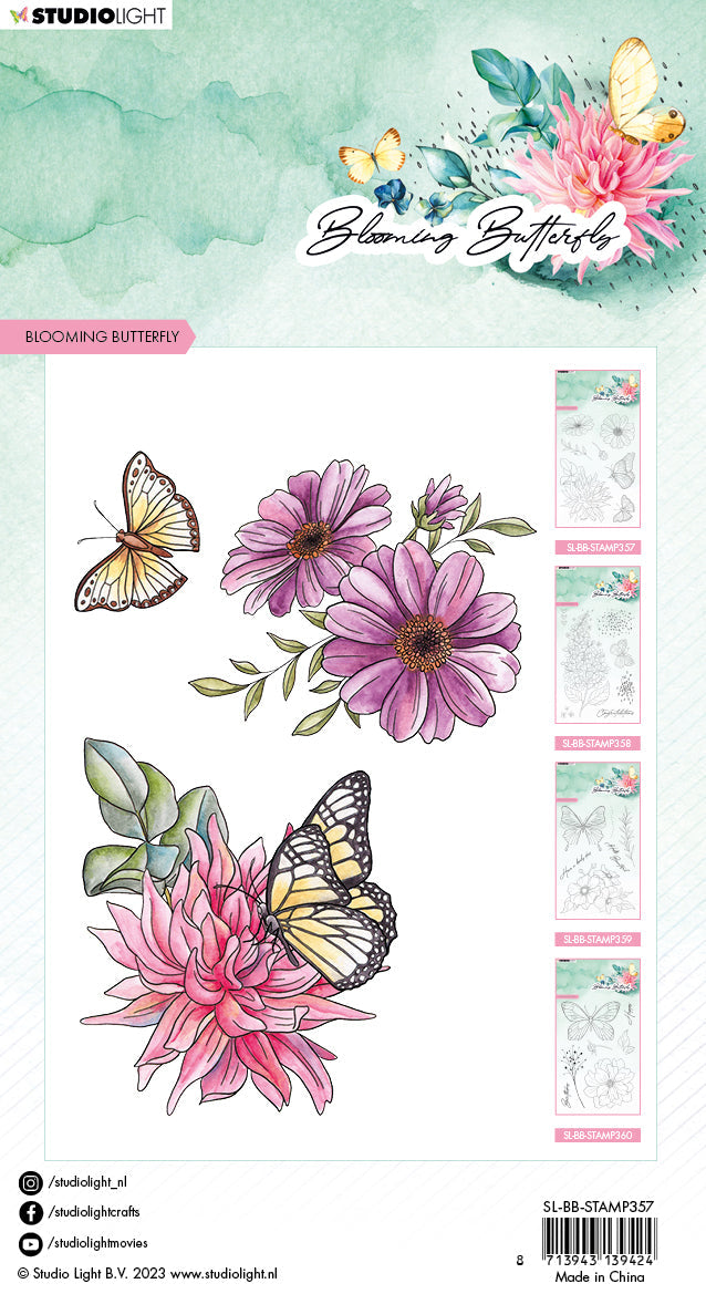 SL Clear Stamp Blooming Butterfly Blooming Butterfly 93x136x3mm 7 PC nr.357