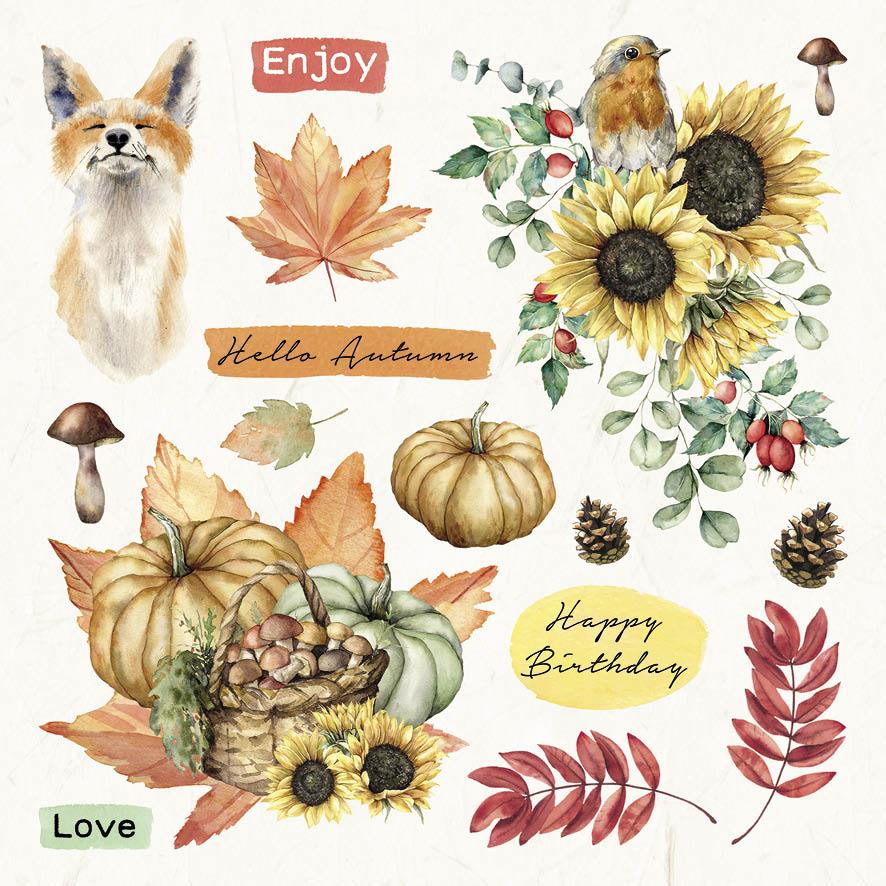 SL Die-Cut Block Fall Elements Beauty Of Fall 150x150mm 20 Sh nr.09