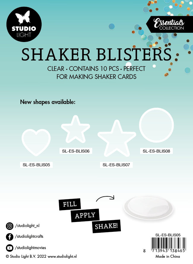 SL Shaker Blister Heart Shape Essentials 65x60x6mm 10 PC nr.05