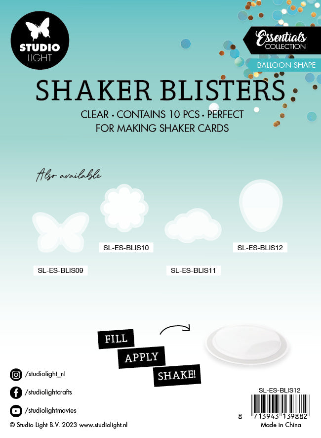 SL Shaker Blister Balloon Shape Essentials 55x68x6mm 10 PC nr.12