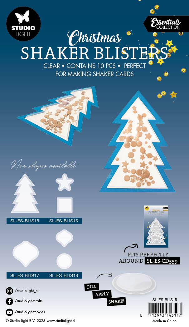 SL Shaker Blisters Christmas Tree Essentials  81.5x113x11mm 10 PC nr.15