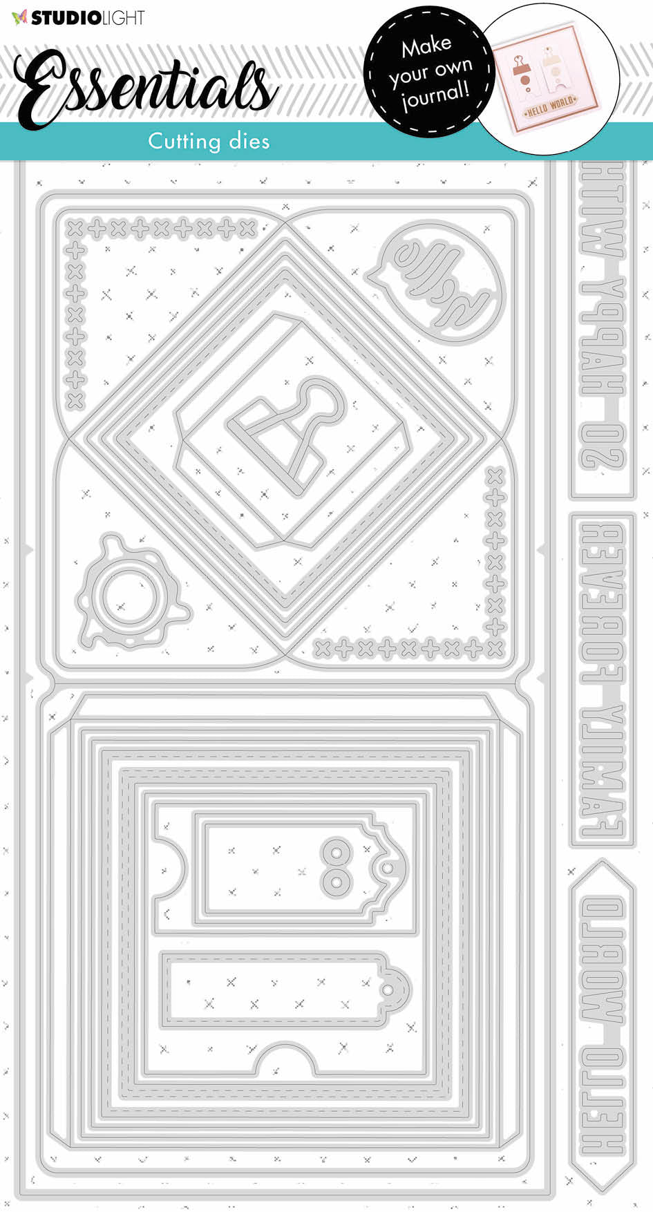 SL Cutting Die Square Journal Essentials 288x153x1mm 1 PC nr.163