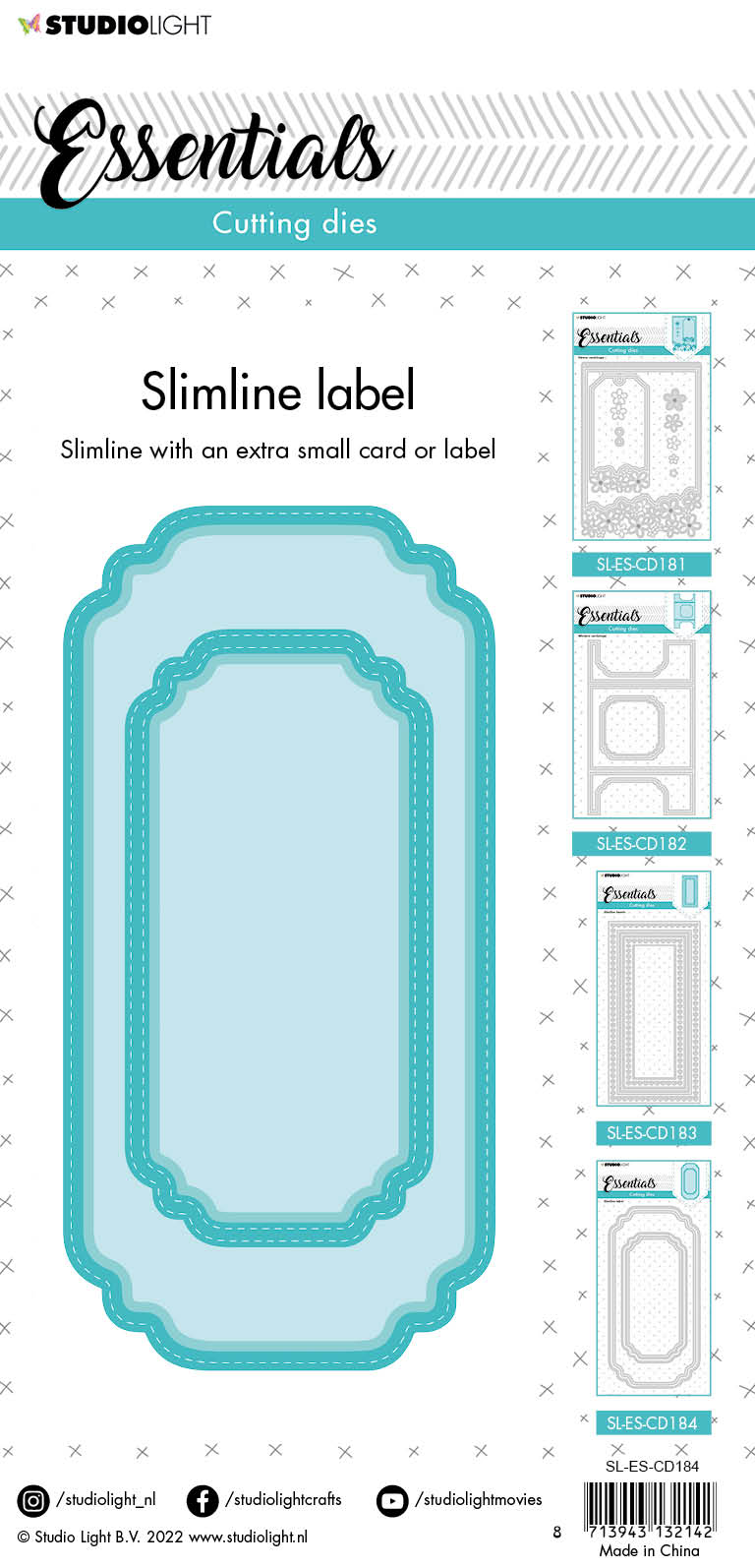 SL Cutting Die Slimline Label Essentials 105x210x1mm 1 PC nr.184