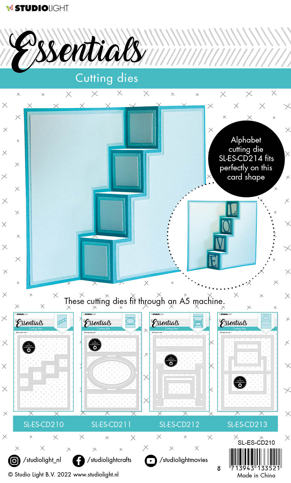 SL Cutting Die Block Stairs Card Essentials 140x200x1mm 13 PC nr.210