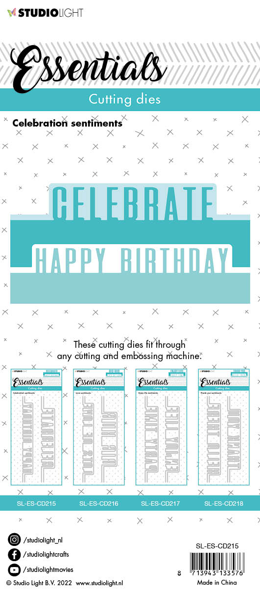 SL Cutting Die Celebration Sentiments Essentials 58x152x1mm 4 PC nr.215