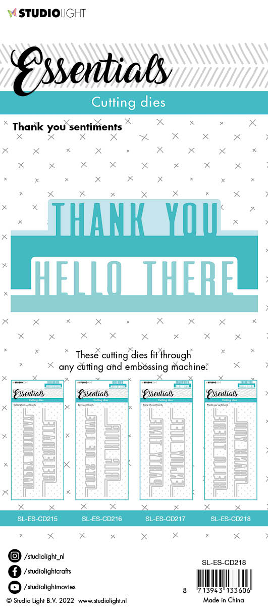 SL Cutting Die Thank You Sentiments Essentials 60x152x1mm 4 PC nr.218