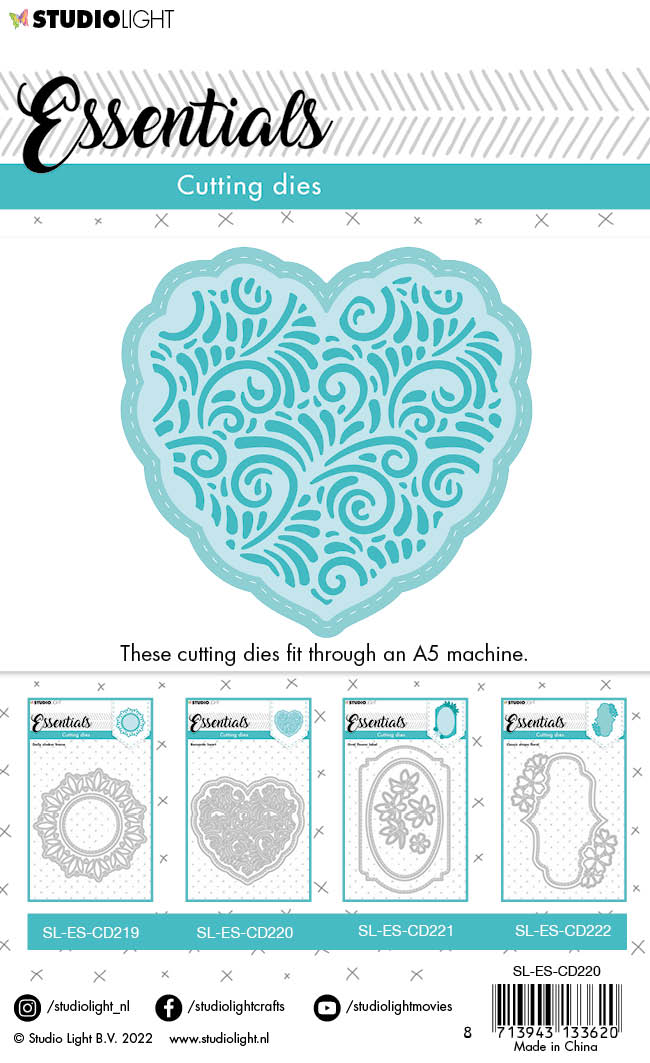 SL Cutting Die Romantic Heart Essentials 102x97x1mm 3 PC nr.220