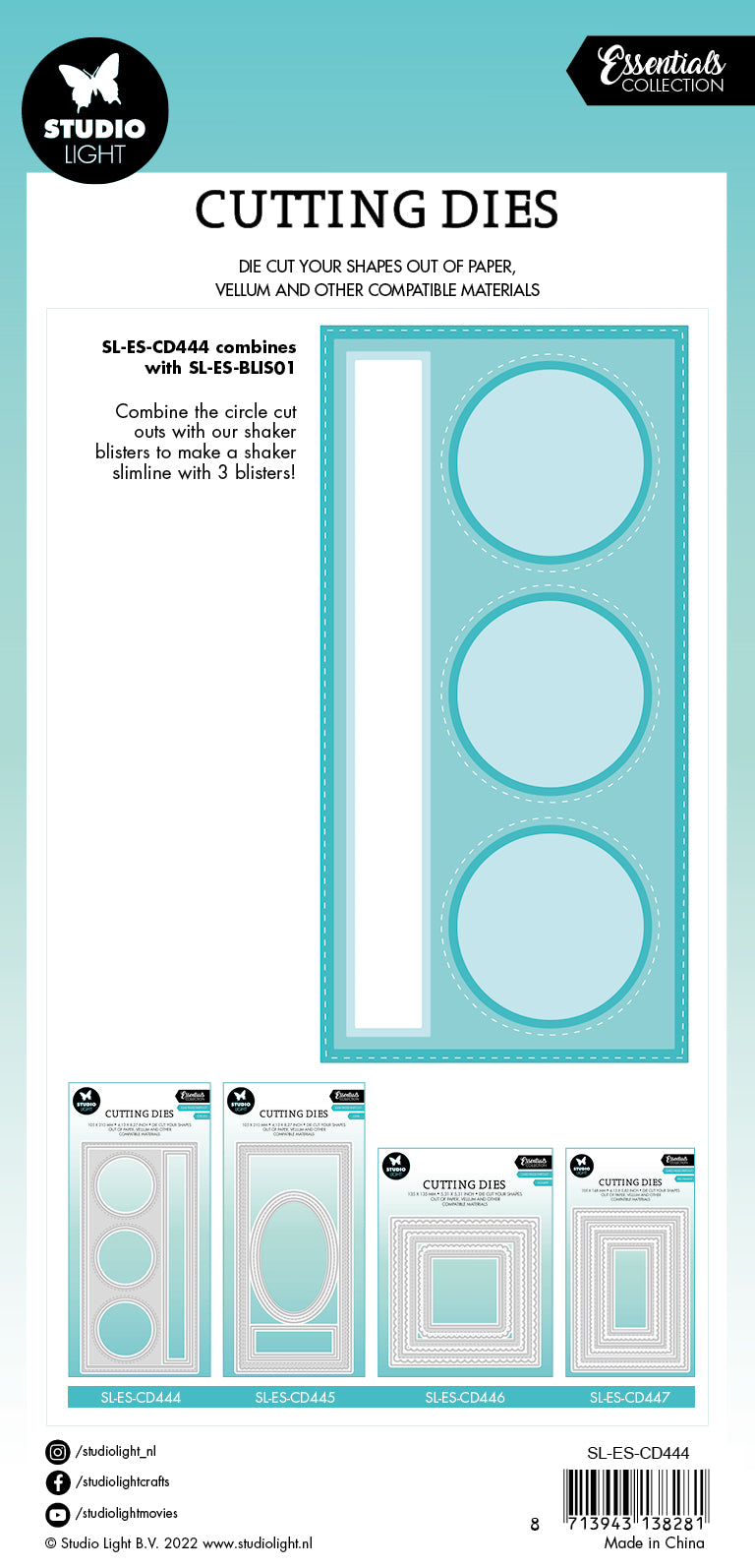 SL Cutting Dies Slim+Circle Passe Partout Essentials 105x210x1mm 8 PC nr.444