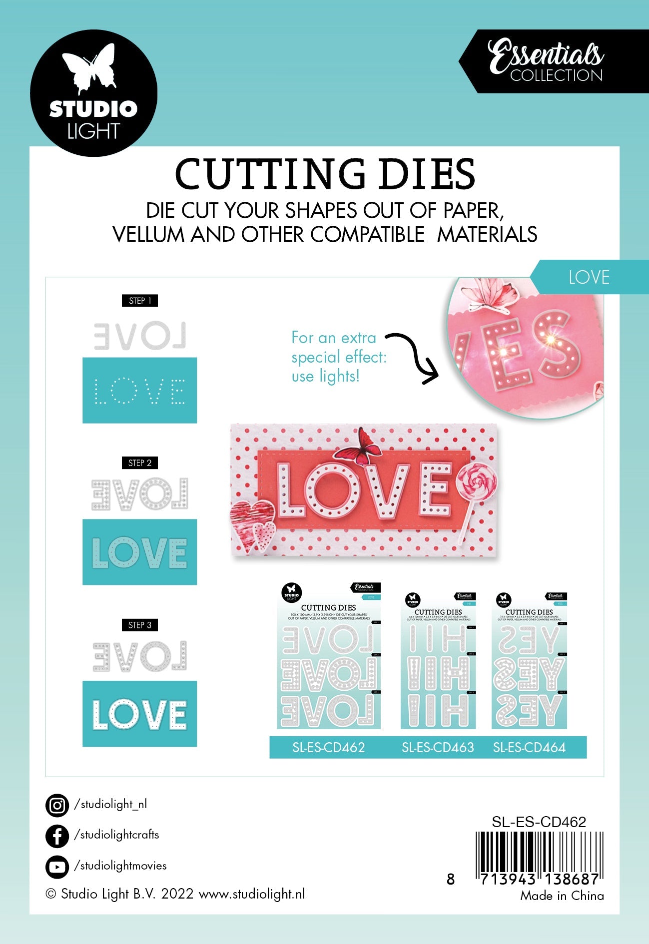 SL Cutting Die Love Essentials 100x100x1mm 12 PC nr.462