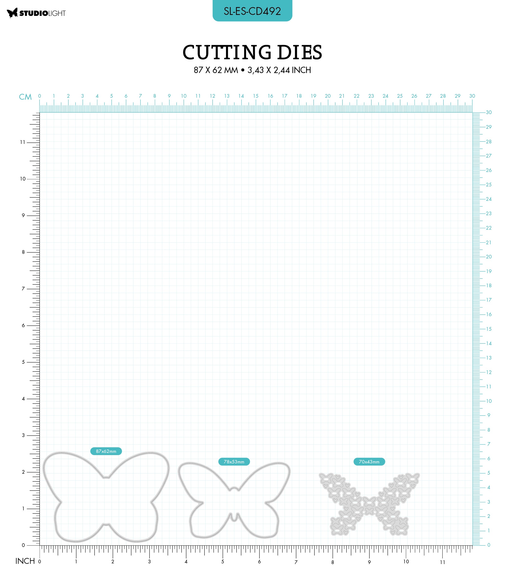 SL Cutting Die Butterfly Shape Essentials 87x62x1mm 3 PC nr.492