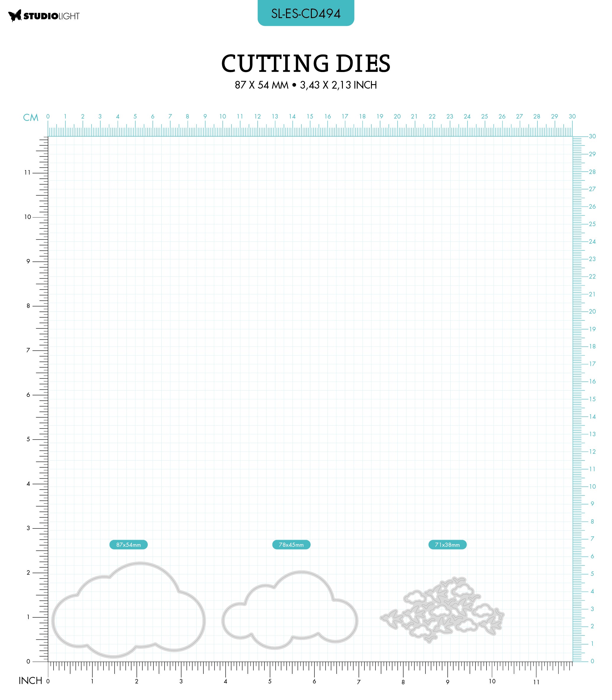 SL Cutting Die Cloud Shape Essentials 87x54x1mm 3 PC nr.494