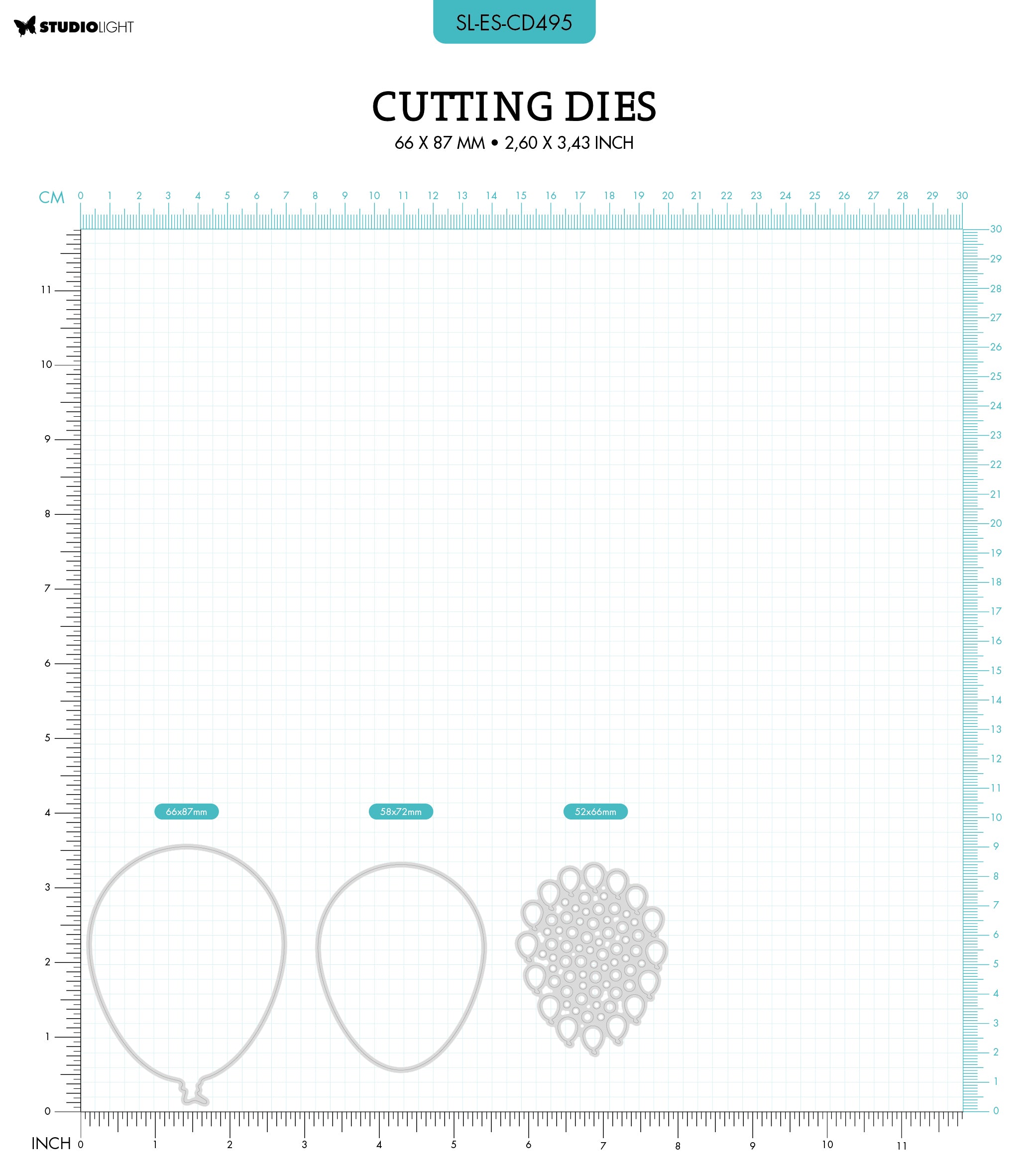 SL Cutting Die Balloon Shape Essentials 66x87x1mm 3 PC nr.495