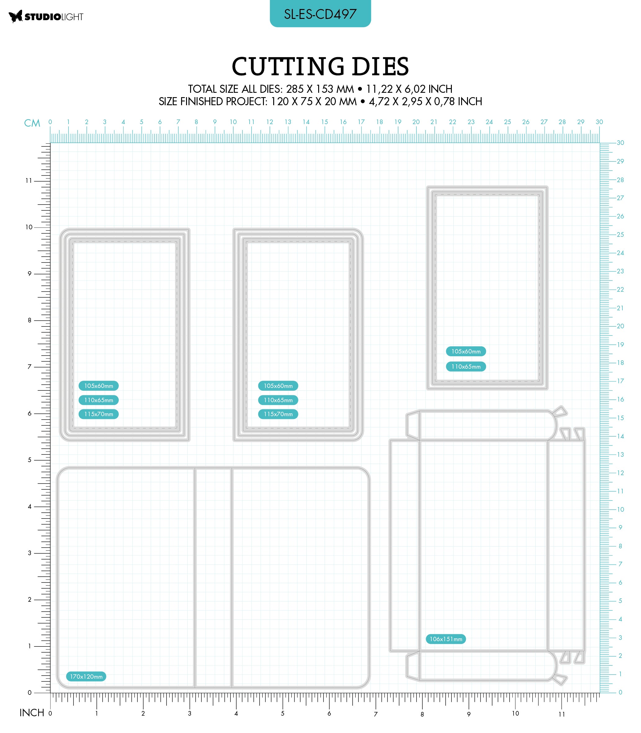 SL Cutting Die Book Box Essentials 283x151x1mm 10 PC nr.497