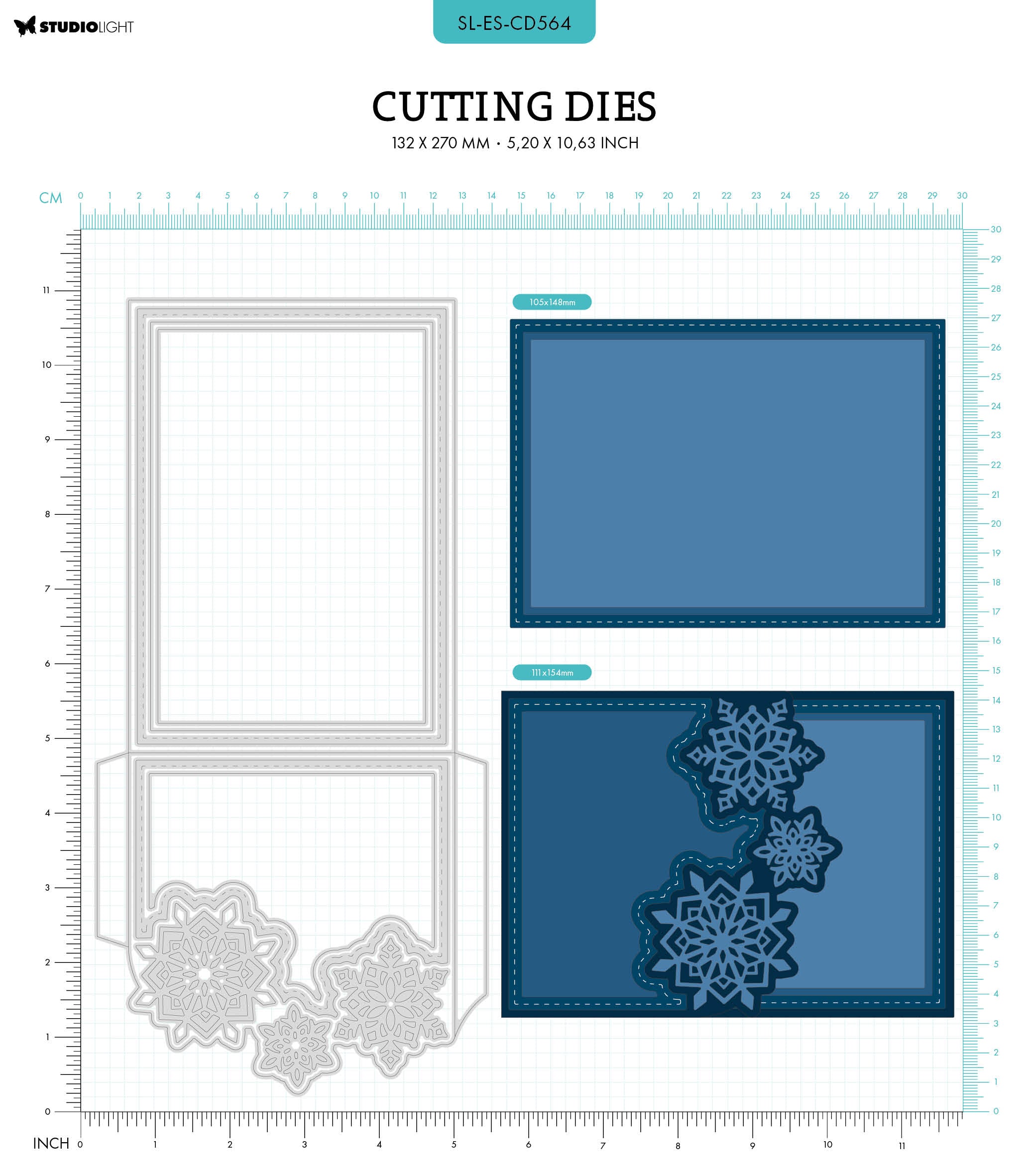 SL Cutting Die Snow Envelope Essentials 132x270x1mm 9 PC nr.564