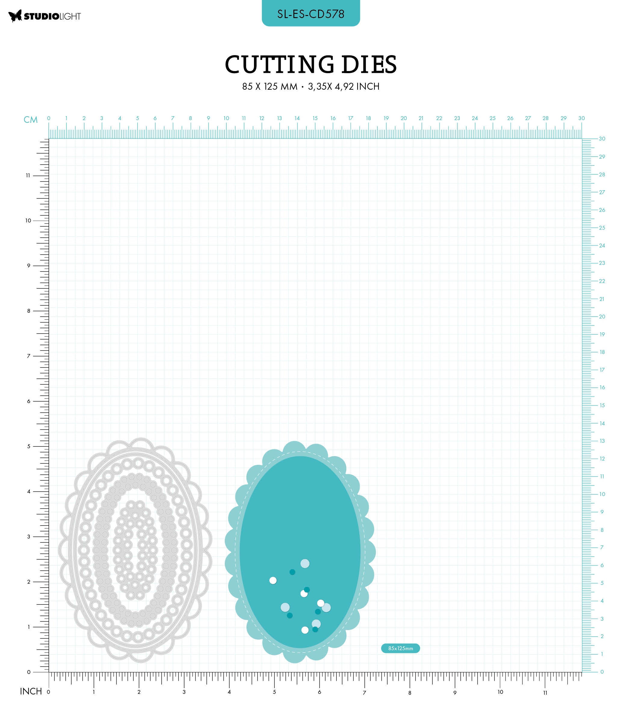 SL Cutting Die Oval Shape Essentials 85x125x1mm 5 PC nr.578