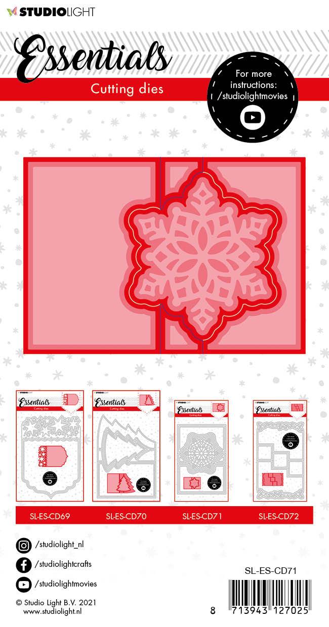 SL Cutting Die Christmas Card Shape Mini Snowflake Essentials 143x100mm nr.71
