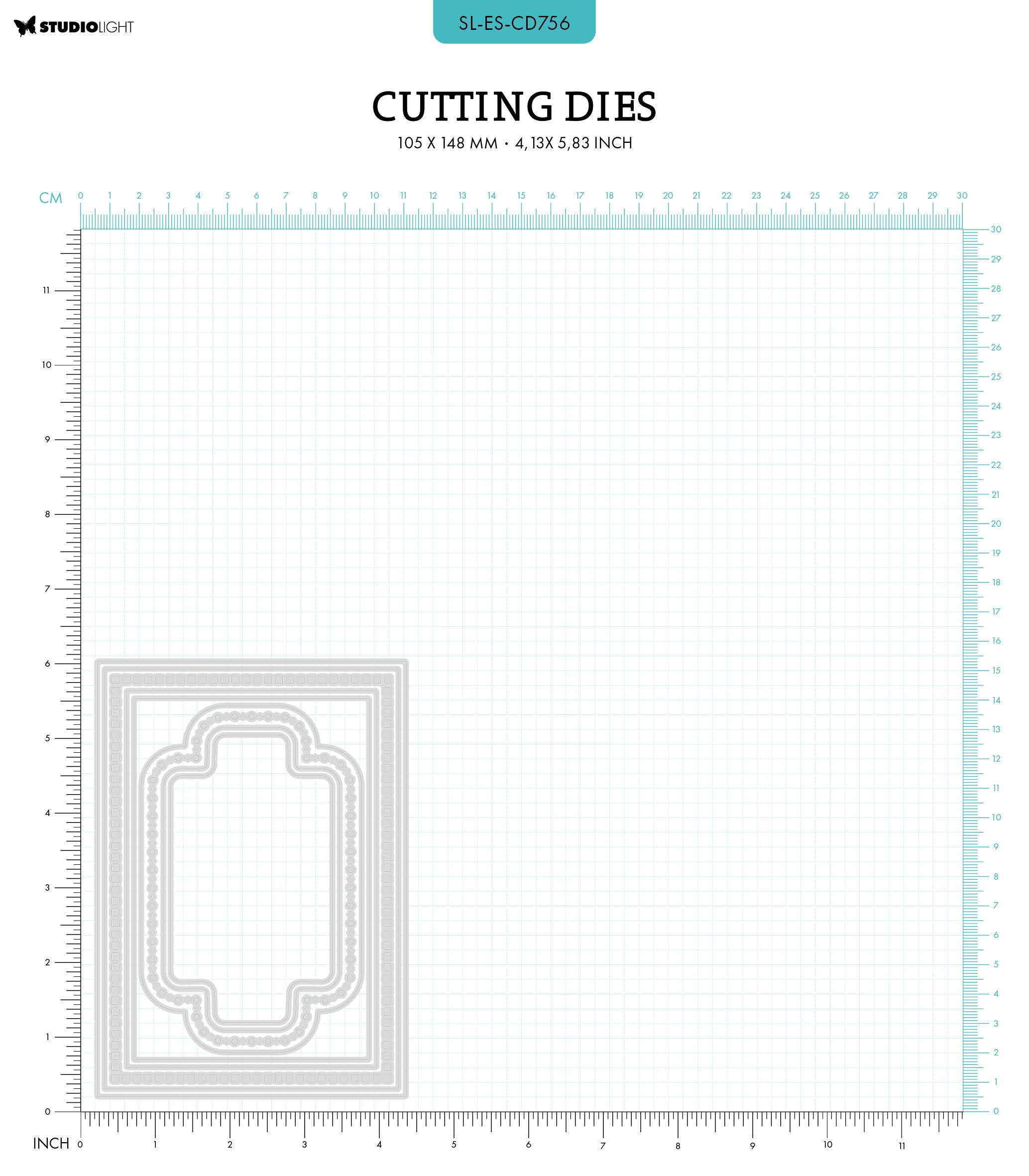 SL Cutting Dies Card Shape Frame Essentials 105x148x1mm 9 PC nr.756