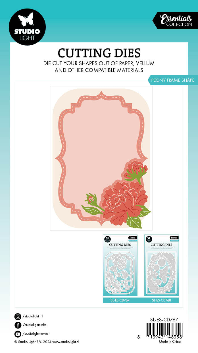 SL Cutting Die Peony Frame Shape Essentials 100x143x1mm 10 PC nr.767