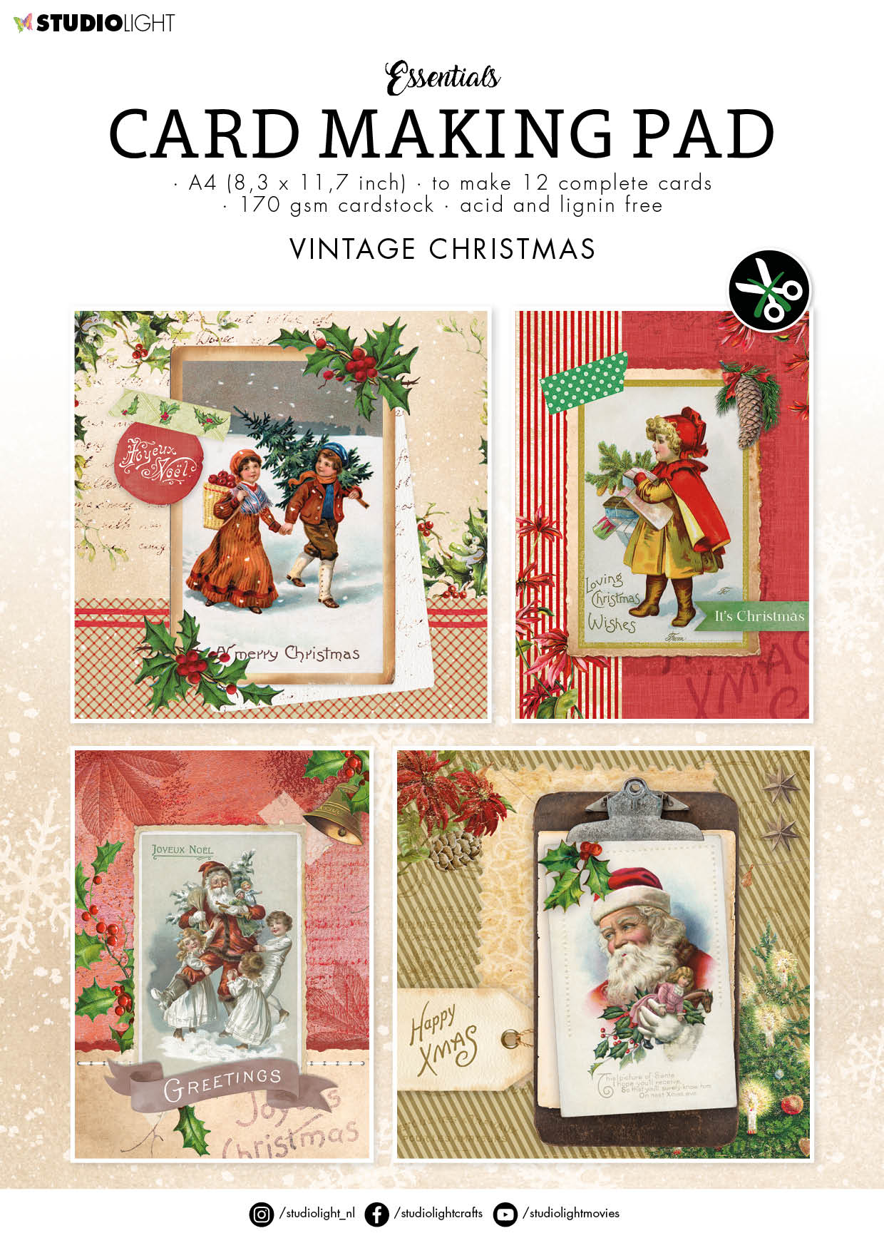 SL Card Making Pad Vintage Christmas Essentials 210x294x5mm 12 SH nr.10