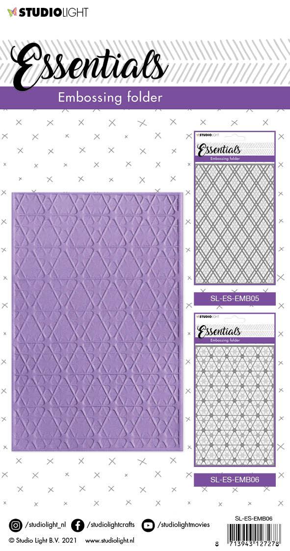 SL 3D Embossing Folder Double Diamond Stripes Essentials 100x150mm nr.06