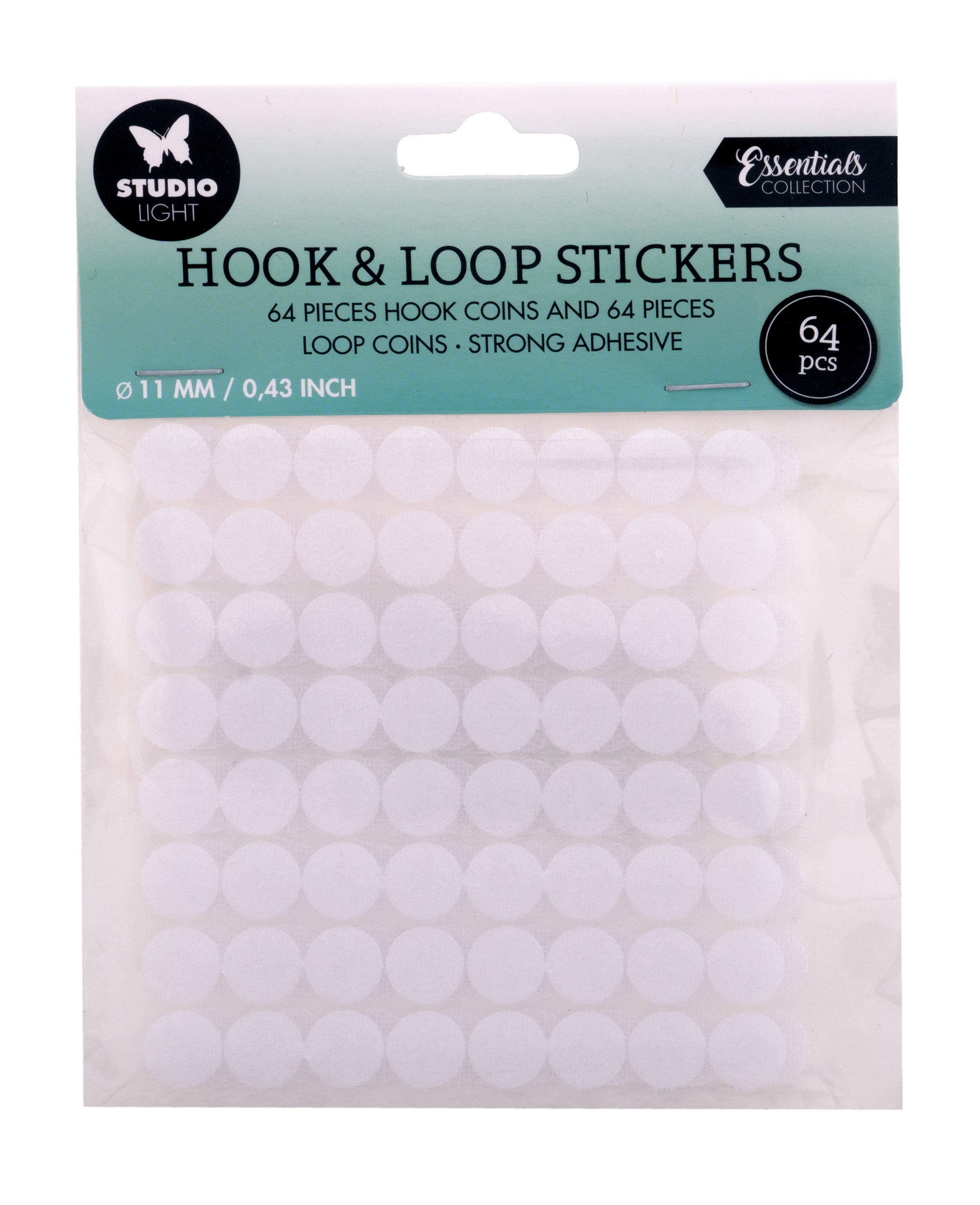 SL Hook & Loop Stickers Round 11mm Essential Tools 200x140x2mm 64 PC nr.01