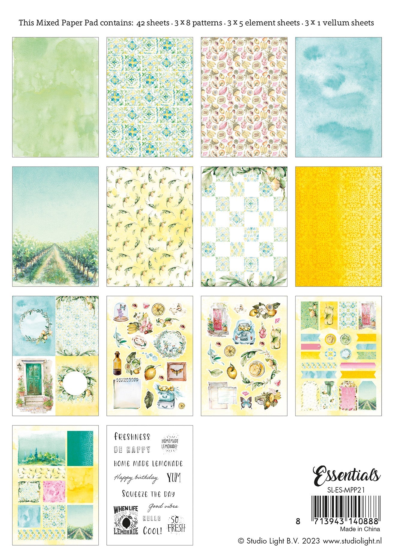 SL Mixed Paper Pad Fresh Citrus Essentials 148x210x9mm 42 SH nr.21