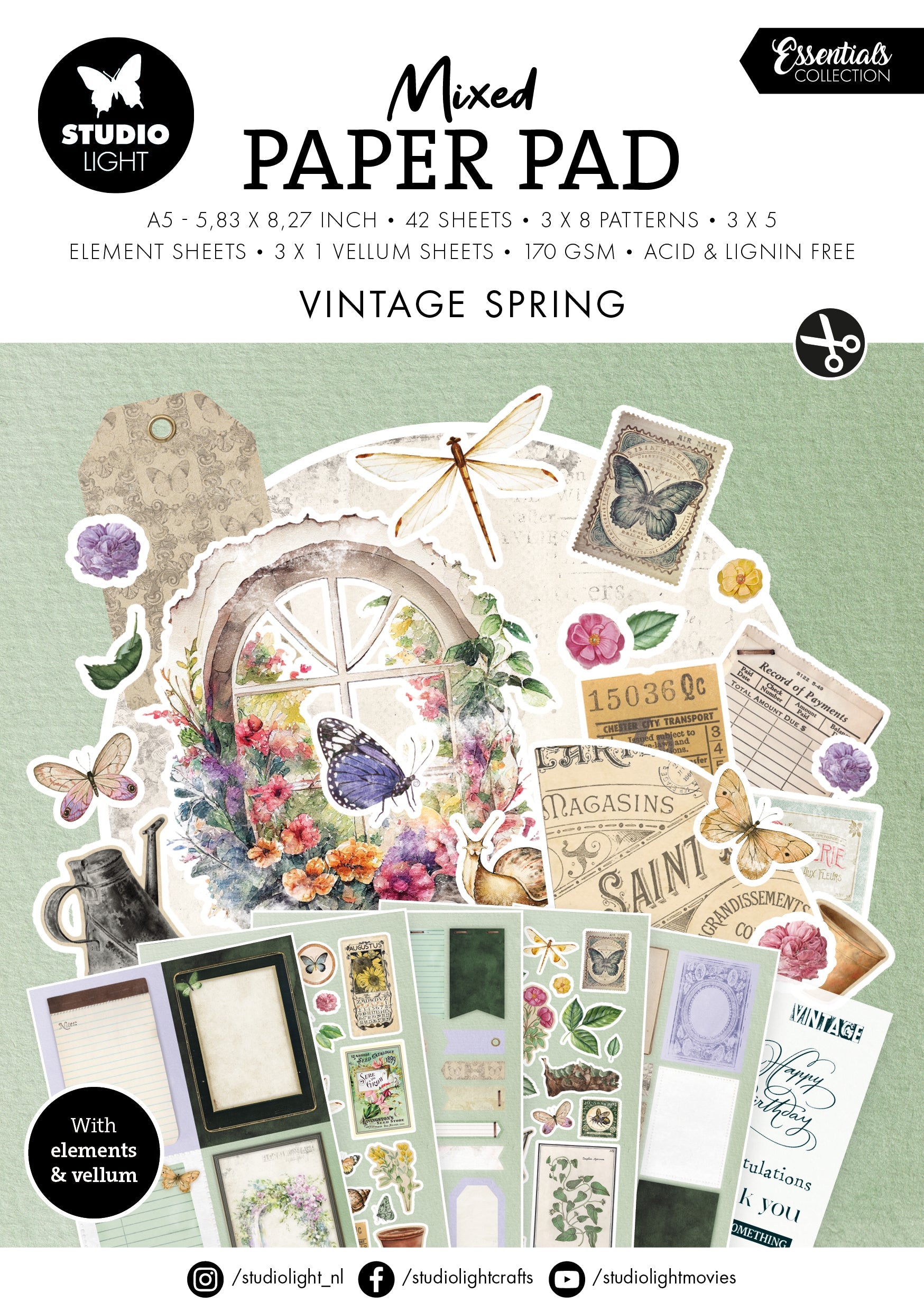 SL Mixed Paper Pad Vintage Spring Essentials 42 SH