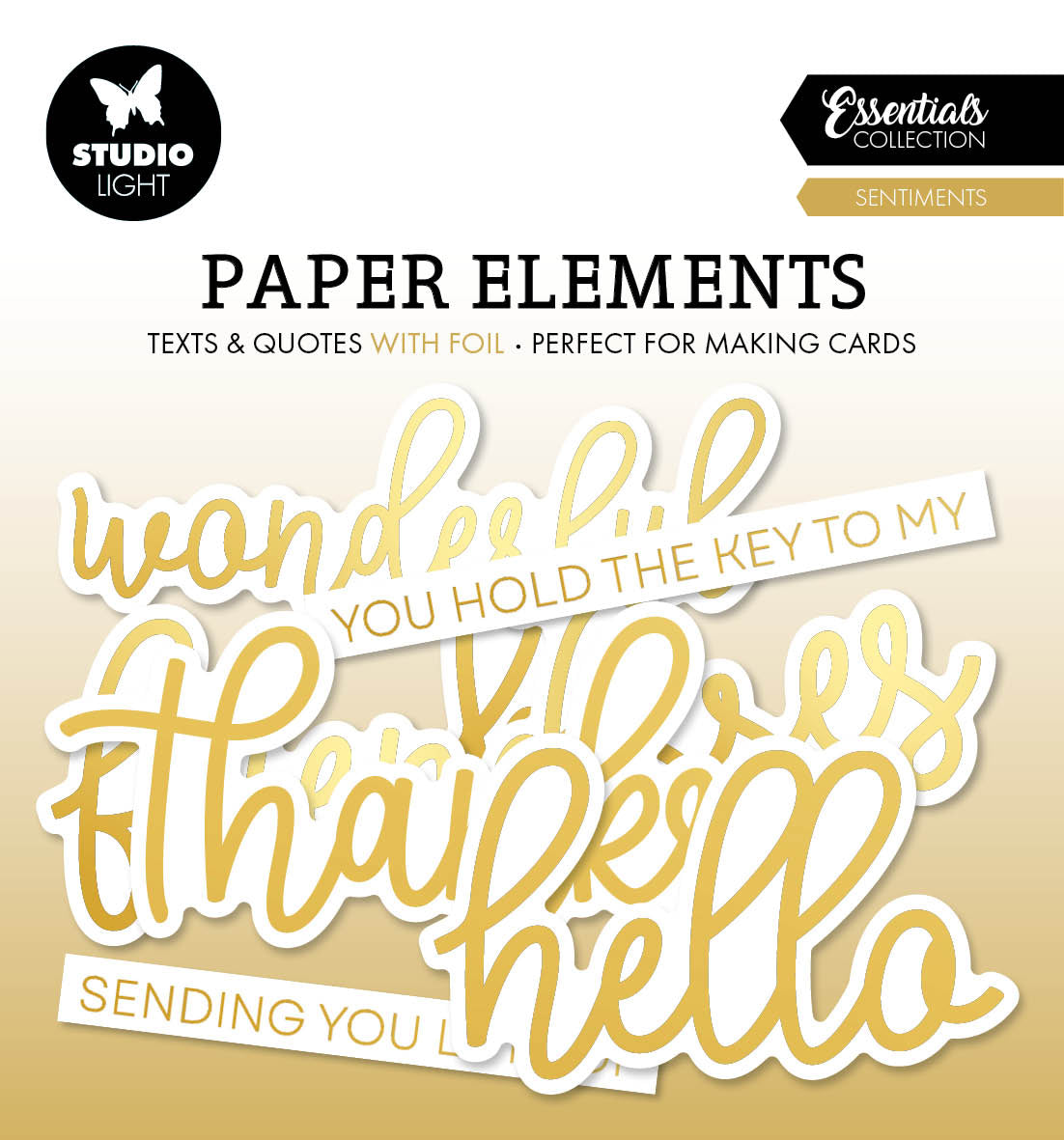 SL Paper Elements Sentiments Gold Foil Essentials 140x150x5mm 35 PC nr.07